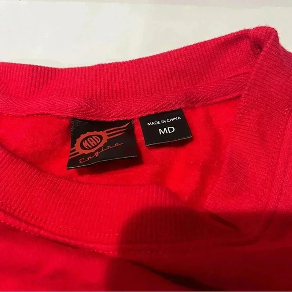 90’s Mad Engine's Red Crazy Cat w/‎ Christmas Lights Graphic Sweatshirt Medium - Picture 3 of 4
